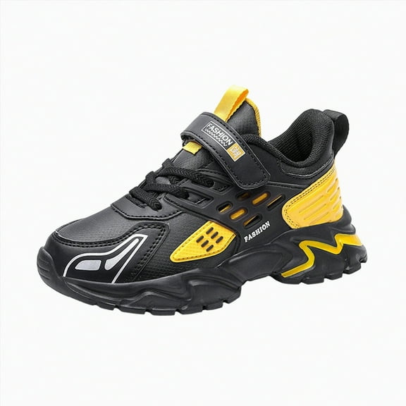 XZNPDUCQ Boys Girls High Top Sneaker Basketball Shoes Running Athletic Lightweight Sneakers Casual Shoes Breathable Walking Shoes (Yellow,3.5)