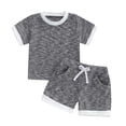 thumbnail image 1 of XZNPDUCQ Children Undershirt Suit Summer Cotton Girls Shorts Pajamas Baby Korean Boys Sleeveless Children Clothing Dailywear Set Summer Outfit (18-24 Months,Dark Gray), 1 of 7