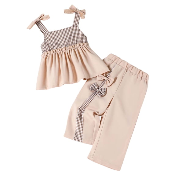 XZNPDUCQ Cute Flower Summer 2Pcs Outfits Set for Toddler Girls – Short Sleeve T-Shirt and Pants for Gift Summer 2Pcs Gift Outfits Set Playwear Beach Outfits 18-24 Months,Brown