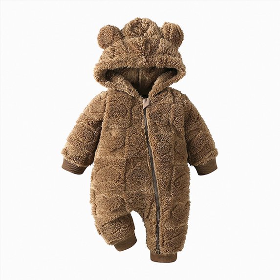 XZNPDUCQ E Unisex Baby Baby Jumpsuit Infant Toddler Winter Warm Footless Romper Outwear Sleep & Play One-Piece Bodysuit,A35-Coffee