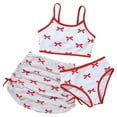 thumbnail image 1 of XZNPDUCQ Fashionable And Cute Girls Swimsuit With Bow Print Two Piece Swimsuit Set Swimming Suit For Girls 9Y Red, 1 of 6