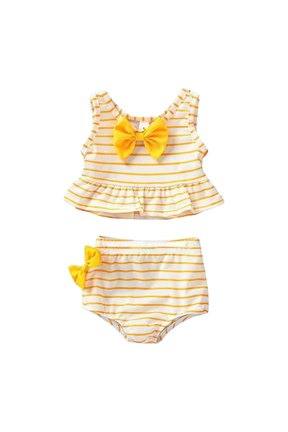 Girl Baby Swimsuit Baby Sleeveless Split Body Toddler Girl Swimsuit Toddler Speed Suit Summer Swimming Suit For Girls 3-4 Years Yellow
