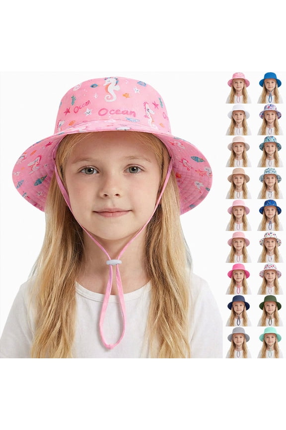 Girls Boys Outdoor Play Hat 1-3 Years Outdoor Sun Hat For Toddler Baby Kids Fishing Hat UPF 50+ Breathable Sun Hat Beach Hat