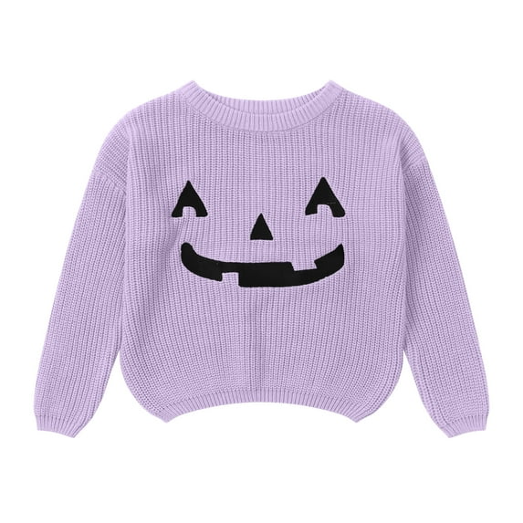 XZNPDUCQ Girls Cardigan Sweater Button Long Sleeve Crewneck Knit Solid Sweaters Tops Halloween Sweater Long Sleeve Ghost/Pumpkin Cardigan Coat,3-6 Months,Black