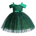 thumbnail image 1 of XZNPDUCQ Girls Summer Floral Ruffle Sleeve Tie Back Vintage Toddler Birthday Tea Party Dress,cute party Wedding Princess Dress (4-5 Years,Green), 1 of 8