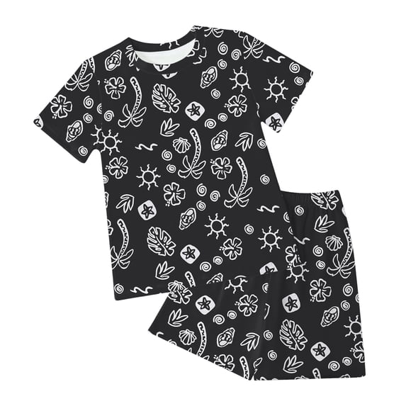XZNPDUCQ Infant Baby Boy Summer Set Short Sleeve Crew Neck T-Shirts and Elastic Waist Shorts 2Pcs Outfits Set Pajamas & Dailywear Set (2-3 Years,Black)