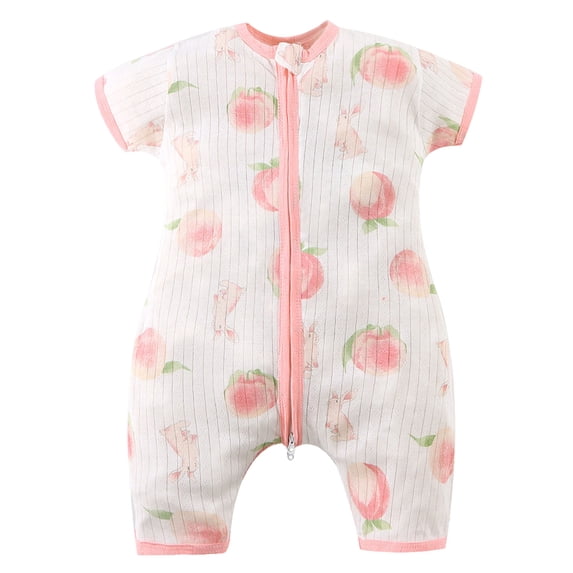 XZNPDUCQ Infant Summer Romper One Piece Jumpsuit Bodysuit 6-9 Months Baby Rompers Summer Newborn High Stretch Solid Color Breathable Cotton With Front Button Closure