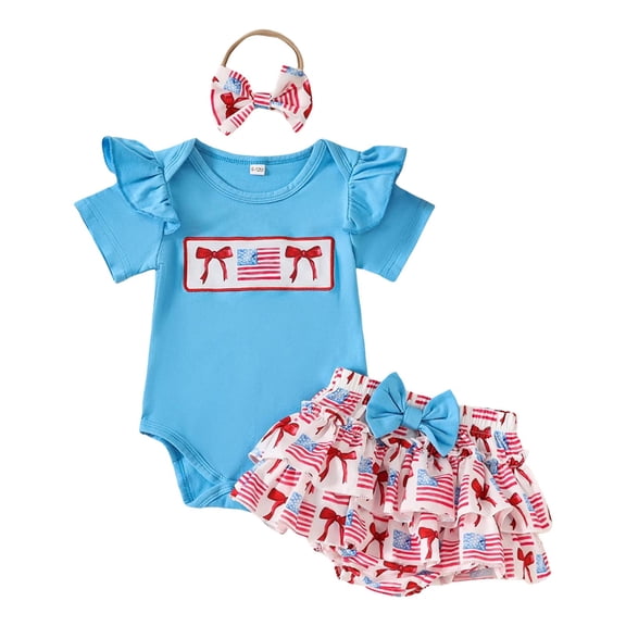 XZNPDUCQ Kids Toddler Baby Girlshort SleeveT Shirt Elastic Waistband Casual Elastic Shorts Set 2PCS Outfit kids For 6 12 18 24 Months 2T 3T 4T 5T Dailywear Blue，6-12 Months