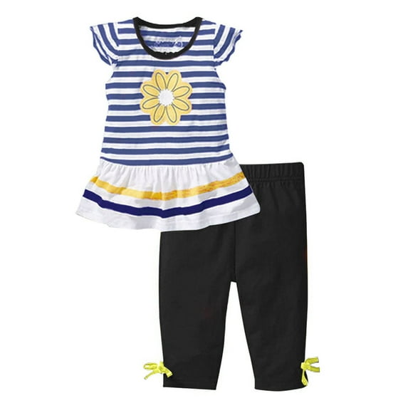 XZNPDUCQ Kids Toddler Girls Summer Clothes Butterfly Print T-Shirt + Belted Denim Jeans Shorts 3PCS Outfits Summer Short Set Outfit 18-24 Months,Blue