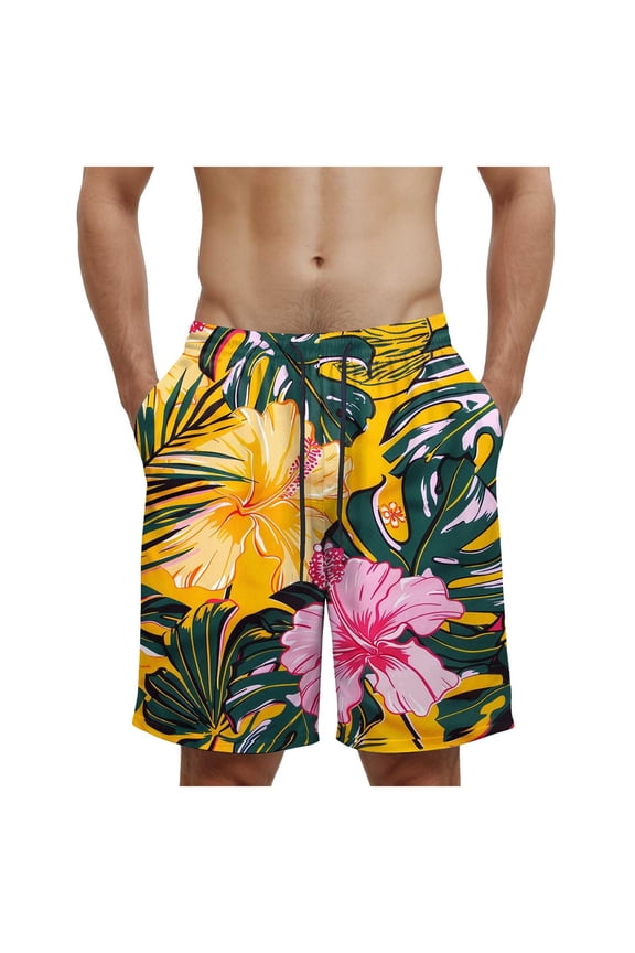 Mens Shorts, Casual Shorts Joggers for Men Drawstring Shorts Drawstring Shorts with Multi Pockets Athletic Shorts Casual Shorts L,Yellow