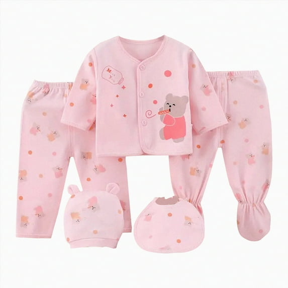 XZNPDUCQ Baby Girl Boy Clothes Baby Outfits Pants Bodysuits Set Gifts SetGifts 5Pcs to 0-3 Months Bodysuits Set Shower Gift Set Baby Shower Gift Set