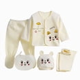 thumbnail image 1 of XZNPDUCQ Preemie Newborn Baby Girl Boy Clothes Set +Bib+Sock Set Tops+Hat+Pants Girl Boy Newborn Baby 5Pcs Outfits Boy Shoes+Romper Girl Boy Cotton Blend Shower Gift Set, 1 of 1