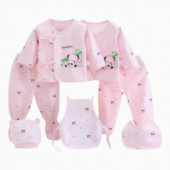 XZNPDUCQ Preemie Baby Girl Boy Clothes Set +Bib+Sock Set Tops+Hat+Pants Girl Boy Baby 5Pcs Outfits Boy Shoes+Romper OutfitLayette Gift Set Essentials and Accessories Gifts Layette Set