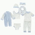 thumbnail image 1 of XZNPDUCQ Preemie Baby Girl Boy Clothes Set +Bib+Sock Set Tops+Hat+Pants Girl Boy Baby 8Pcs Outfits Boy Shoes+Romper OutfitLayette Gift Set 0-3M Gifts Set, 1 of 1