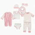 thumbnail image 1 of XZNPDUCQ Preemie Baby Girl Boy Clothes Set +Bib+Sock Set Tops+Hat+Pants Girl Boy Baby 8Pcs Outfits Boy Shoes+Romper OutfitLayette Gift Set 0-3M Gifts Set, 1 of 1