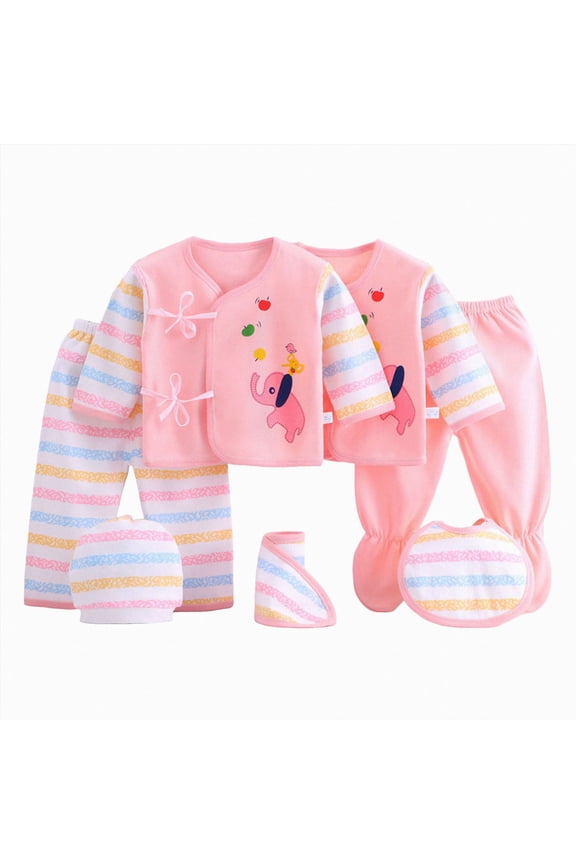 5PcsNewborn Baby Layette Shower Clothing Set Unisex Girl Boy Grow Comfort Soft Clothes Cartoon Outfits Gift 5PCS Girl Boy Shower Gift Set 0-3 months Gifts Layette Set