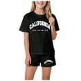 thumbnail image 1 of XZNPDUCQ Summer 2Pcs Outfits Set for Toddler Girls – Flower Short Sleeve T-Shirt and Shorts Gift Set Summer 2Pcs Gift Outfits Set Dailywear Set 7-8 Years Black, 1 of 4