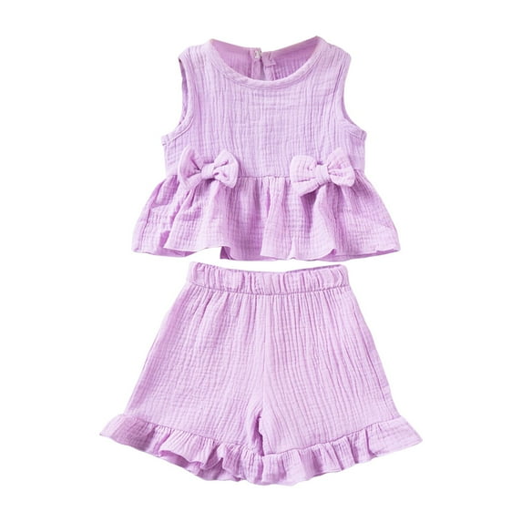 XZNPDUCQ Summer Baby Girl Clothes Short Sleeve Tops Romper Daisy Infant Shorts Toddler Girls Outfits Cute Newborn Outfit Short T-shirt Sets 18-24 Years Purple