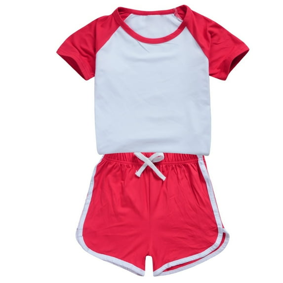 XZNPDUCQ Summer Outfits Set for Toddler Girls, Cute Flower Short Sleeve T-Shirt + Shorts – Gift Set Summer 2Pcs Gift Outfits Set T-Shirt Set 11-12 Years Red