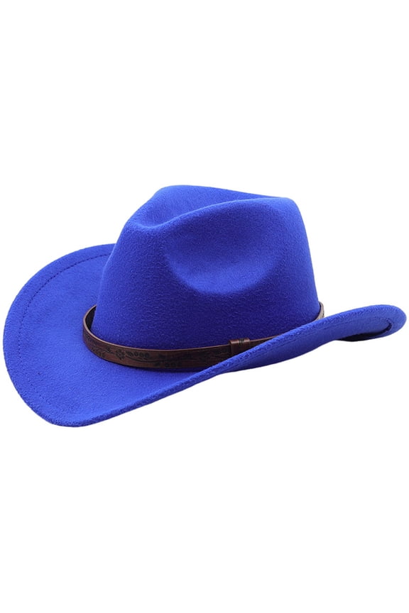 Summer Sun Protection Wide Brim Hat Classic Western Cowboy Hat For Boys And Girls With Upturned Brim