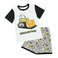 thumbnail image 1 of XZNPDUCQ Toddler Baby Boy Girls Summer Set Letter Print Crew Neck Short Sleeve T-Shirts Elastic Waist Shorts 2Pcs Outfits Short Sets Set Pajamas & Dailywear Set (6-7 Years,Yellow), 1 of 4
