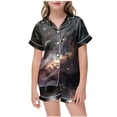 thumbnail image 1 of XZNPDUCQ Toddler Baby Girl Summer 2Pcs Outfit Sleeveless Crop Top and Cotton Linen Pants Shorts Set Solid Color Clothes Dailywear Black，6-7 Years, 1 of 3