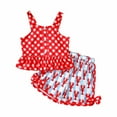 thumbnail image 1 of XZNPDUCQ Toddler Baby Girls Clothes Outfits T-shirt + Casual Shorts Shorts Cute Summer for 1-5 T T-Shirt Set 18-24 Months Red, 1 of 9