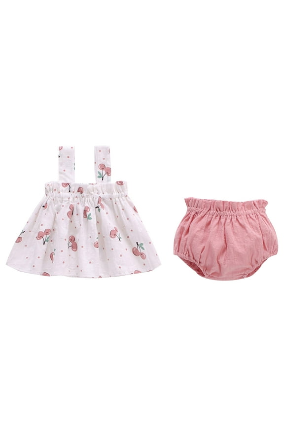 Toddler Baby Girls Summer Outfits Daisy Ruffle Short Sleeve T-Shirts Tops Floral Shorts 2Pcs Clothes Set Shorts Set 3-6 Months Pink