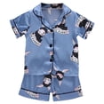 thumbnail image 1 of XZNPDUCQ Toddler Boy's Girls Cotton Short Sleeve T-Shirt and Short Set Girls Summer Cartoon Prints Tops Elastic Shorts 2PCS for Children Clothes Set Pajamas & Dailywear Set (12-18 Months,Blue), 1 of 7