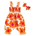 thumbnail image 1 of XZNPDUCQ Toddler Girl Clothes Summer Outfits, Sleeveless Ruffle Hem Tank Top + Shorts 2Pcs Cute Baby Girls Clothing Set 1-5T Short T-shirt Sets 9-12 Months Orange, 1 of 9