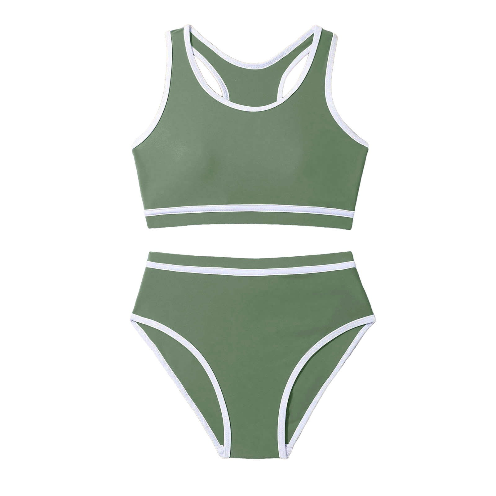 Son and daughter 2点set XZNPDUCQ Toddler Girl's 2 Piece Swimsuits Soild Bikini Bathing