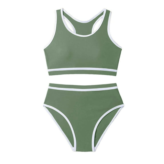 XZNPDUCQ Toddler Girl's 2 Piece Swimsuits Soild Bikini Bathing Suit Briefs Girls Bikini Swimwear Set Swimming Suit For Girls 12-13 Years AG