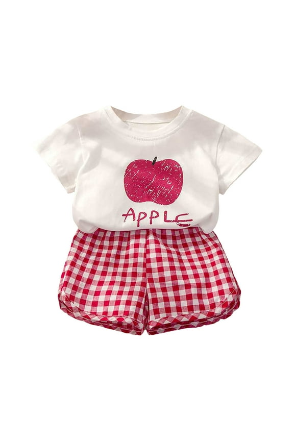 Toddler Girls Dresses Outfits 1T 2T 3T 4T 5T 6T Toddler Girls Summer Clothes 5T Girls Sunflower Fly Sleeve T-shirt Denim Shorts 2PCs Set Dailywear Red,4-5 Years