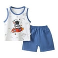 thumbnail image 1 of XZNPDUCQ Toddler Girls Easter Outfit Short Sleeve T-Shirt Elastic Waist Shorts Set Summer 2Pcs kids For 6 12 18 24 Months 2T 3T 4T 5T Dailywear Blue，12-18 Months, 1 of 3