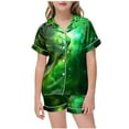 thumbnail image 1 of XZNPDUCQ Toddler Girls Outfit Short Sleeve T Shirt and Stretch Shorts 6 12 18 24 Months 2 3T Summer Clothes Casual Elastic Shorts 2Pcs Summer 2Pcs T Shorts Set Dailywear Green，8-9 Years, 1 of 3