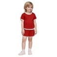 thumbnail image 1 of XZNPDUCQ Toddler Girls Outfits Summer Kids Short Sleeve T Shirts Tops Shorts Clothes for Girls kids Casual Elastic Shorts 2Pcs Dailywear Purple，90, 1 of 9