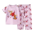 thumbnail image 1 of XZNPDUCQ Toddler Girls Summer 2Pcs Outfits Set – Cute Flower Short Sleeve T-Shirt + Pants Gift Idea Summer 2Pcs Gift Outfits Set Summer Short Set Outfit 12-18 Months,Purple, 1 of 4
