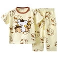 thumbnail image 1 of XZNPDUCQ Toddler Girls Summer 2Pcs Outfits Set – Cute Flower Short Sleeve T-Shirt + Pants Gift Idea Summer 2Pcs Gift Outfits Set Summer Short Set Outfit 9-10 Years,Brown, 1 of 4