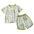 thumbnail image 1 of XZNPDUCQ Toddler Girls Summer Clothes Embroidery T-Shirt Casual Shorts Sets Pattern Outfits Casual Elastic Shorts 2Pcs Summer 2Pcs T Shorts Set Dailywear Greenï¼3-4 Years, 1 of 3