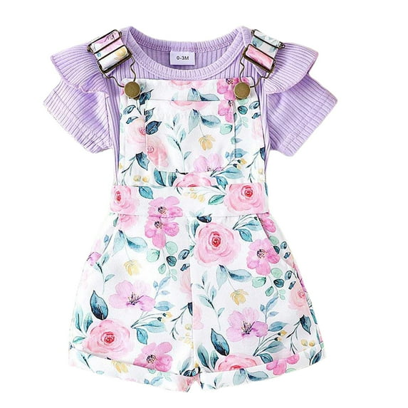 XZNPDUCQ Toddler Girls's Girls Short Sleeve T-Shirt and Short Set Girls Summer Cartoon Prints Tops Elastic Shorts kids For 6 12 18 24 Months 2T 3T 4T 5T Dailywear Clear,2-3 Years