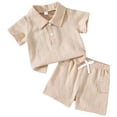 thumbnail image 1 of XZNPDUCQ Toddler Summer Pajamas Set For 18-24 Months Children's Summer Cartoon Dinosaur Print Short Sleevesd Elastic Shorts Two Piece Set Casual T Shirt Set Dailywear Set, 1 of 9