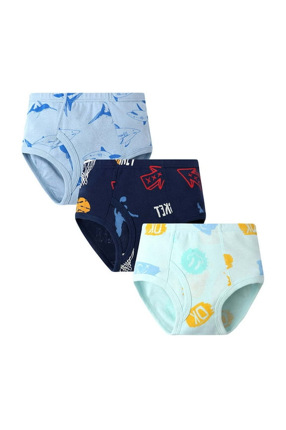 Toddler Training Underwear Boys Baby Soft Cool Breathable 12-18 Months Comfort Cotton Underwear Little Boys'Briefs s Underwear Trunks for Toddler Boys Gifts（140，Light Blue）