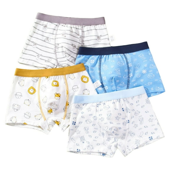 XZNPDUCQ Toddler Training Underwear Boys Underwear Boxer Briefs Triangle Cartoon Letter Print Shorts Pants Cotton Briefs Fashion Casual Underwear for 2-10 Years（2XL，Blue）