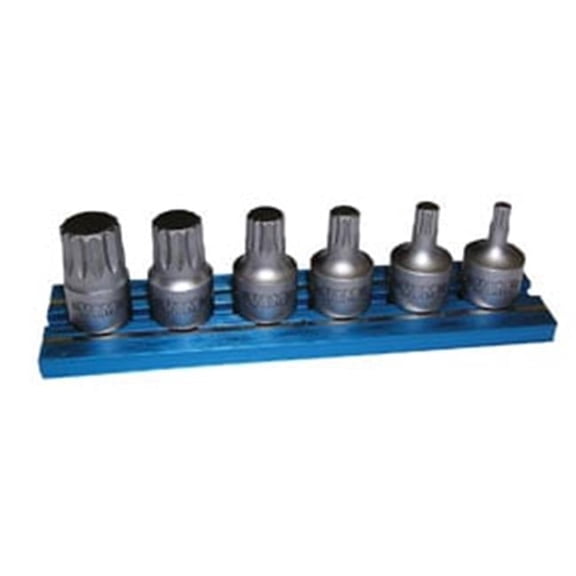 XZNS412 Stubby Triple Square Drive Set - Satin Chrome - 6 Piece Set - Impact Quality
