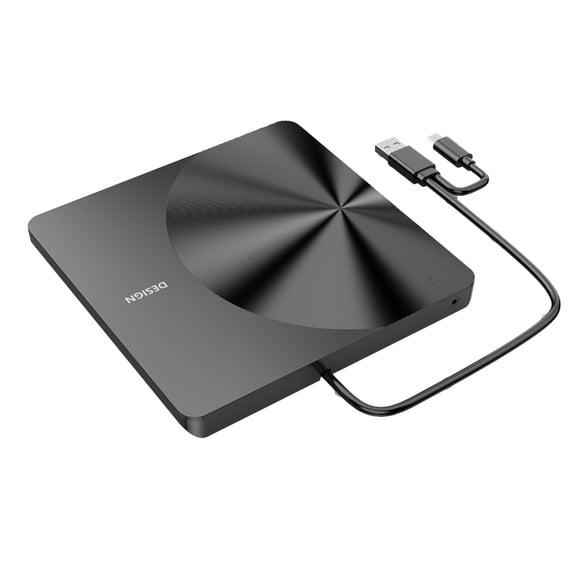 EQthropy External CD/DVD Drive, USB 3.0 & Type-C Portable CD/DVD Burner, Plug-and-Play, CD/DVD +/-RW Rewriter for Windows, Mac OS, Linux Laptop Desktop All-in-One PC