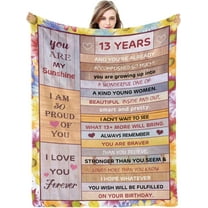 XZYG 13 Years Birthday Throw Blanket Gifts for Girls Birthday Themed Gifts for Women Christmas Birthday Gifts for Girls Birthday Throw Decor for Bedroom Living Room Sofa Couch(30*40inch)