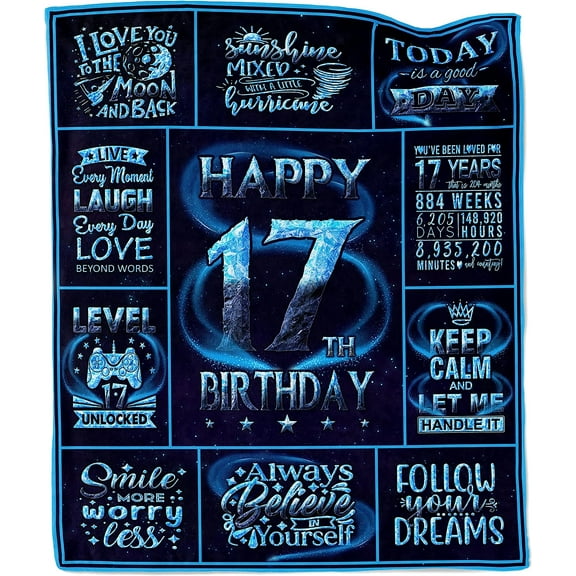 XZYG 17 Year Old Boy Gift Ideas Gifts for 17 Year Old Boy 17Year Old Boy Birthday Gifts 17th Birthday Gifts for Boys 17th Birthday Decorations for Boys Throw Blanket(30*40inch)