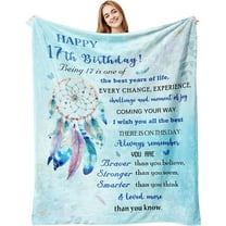 XZYG 17th Birthday Decorations for Girls 17 Year Old Girl Gift Ideas Blanket Best Gifts for 17 Year Old Girl Throw Blanket Happy 17th Birthday Gifts for Daughter/Sister/Bestie(30*40inch)