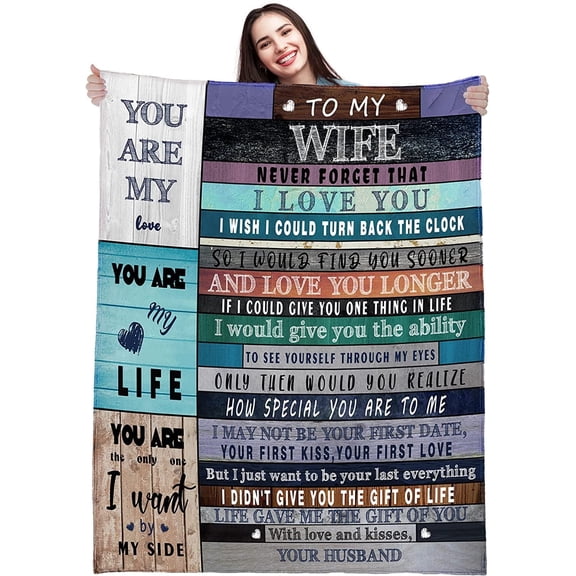 XZYG Best 50th 15th 10th 5 Year 3rd Wedding Birthday Gifts for Wife for Her Throw Blanket(30*40inch)