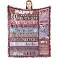 thumbnail image 1 of XZYG Best 60th Birthday Gifts for Women Happy 60th Birthday Decorations Women 60th Birthday Gift Ideas 60 Year Old Gifts Blanket(30*40inch), 1 of 7
